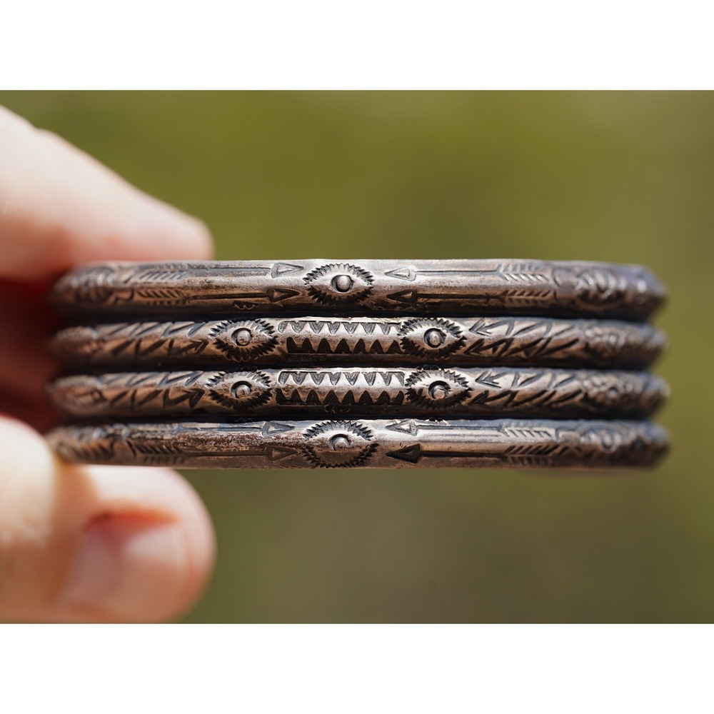 Antique Old Pawn Navajo Native Indian Sterling Silver Cuff Bracelet 1910 -1920's